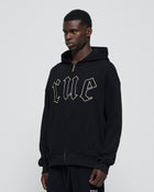 Heavy Rue Waffle Zip Hoodie Black