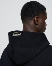 Heavy Rue Waffle Zip Hoodie Black